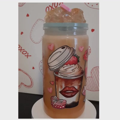 Verre snowglobe Mon amour de latte