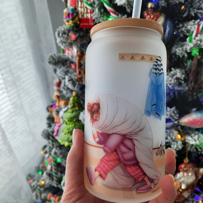 Verre cannette maman épuisé